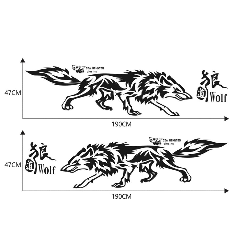 BININBOX 1 Set Cool Wolf Car Auto Body Decals