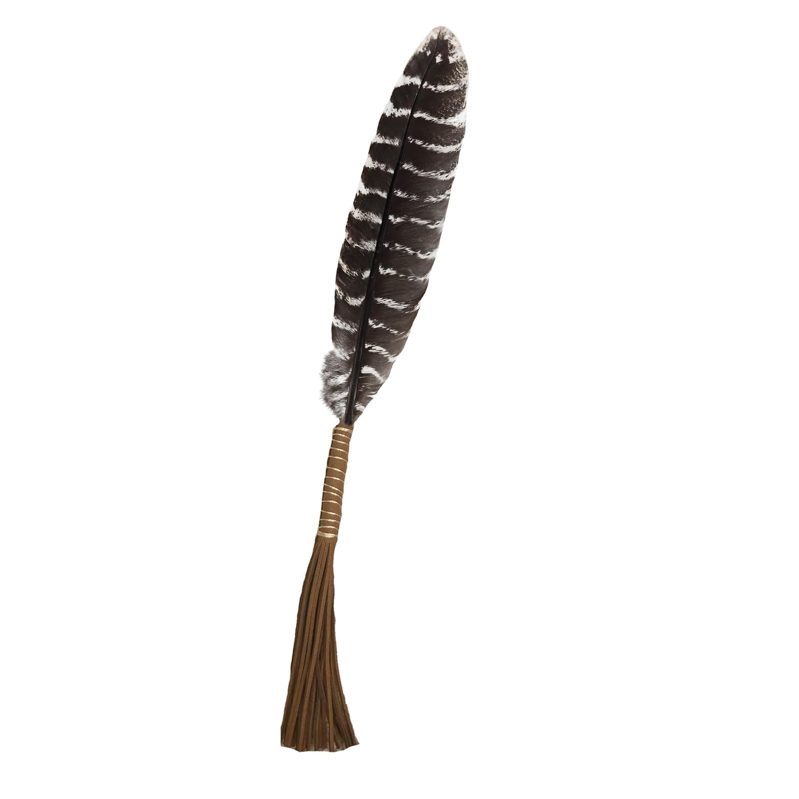 Photo 1 of 10-12 Inch Leather Wrapped Smudging Feather with Leather TasselSmudge Feather, Turkey Feather? Unique Homecrafted Energy Cleansing Clearing Spiritual Practice House Smudging - Great for Beginners
