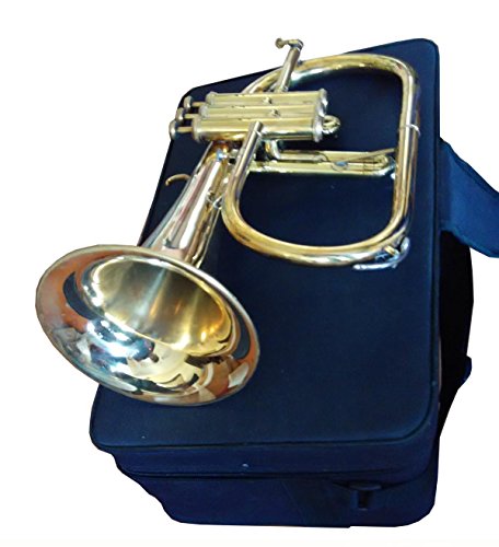 image for SAI MUSICAL Great Value 3-Valve Bb Natural Brass Flugel Horn Flugelhor