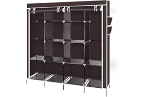 YFZD3087 Portable Closet Portable Closets for Hanging Clothes Wardrobe Clothes Organizer Portable Closet with Shelves Portable Closets for Hanging Clothes Heavy Duty (Brown)