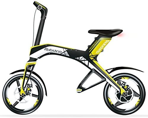 Robstep 14 Inches Portable Mini E Bike, With Bluetooth & USB, 300W Motor. 15° Climbing. 48V 7AH Li-ion Battery,Quick Folding & Soon Charging, 30km Endurance. Both Disc Brakes.