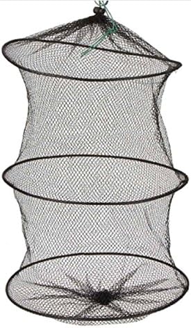 Mini 2 Layers 29.5cm Small Fish Lobster Shrimp Collapsible Portable Nylon Mesh Fishing Net Cage