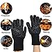 Flamen BBQ Grill Gloves Heat Resistant Oven Gloves 932 °F 500°C Protective 13-inch Long Extra Forearm for Cooking, Grilling, Baking or Pot Holding (Black)