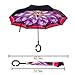 Double Layer Wind Proof,UV Proof Reverse Folding Inverted Umbrella Travel Umbrella with C Shape Handle and Carrying Bag-Buauty Fireworks