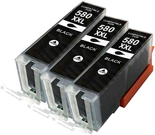 Printing Saver PGI-580XXL BLACK (3) ink cartridges for Pixma TS6150 TS6151 TS6251 TS6350 TS6351 TS705 TR7550 TS8150 TS8152 TS8250 TS8251 TS8252 TS8351 TS8352 TR8550 TS9150 TS9550 TS9551 TS9551C