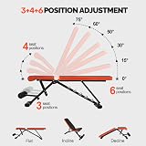 Panana Foldable Weight Bench Adjustable Backrest 75° Incline Decline Home Gym view 2