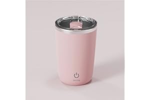 FOXNSK Self Stirring Mug, Electric Mixing Cup Magnetic Stirring Cup Rechargeable Auto Magnetic Mug Self Stirring Coffee Mug Rotating Home Office Stirring Cup Suitable for Coffee/Milk/Cocoa (C-Pink)