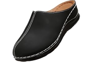 Women's Wedge Sandals Clog Leather Platform Mules Slip-On Closed Toe Slippers Arch Support Orthotic Wedges Cozy Casual Shoes