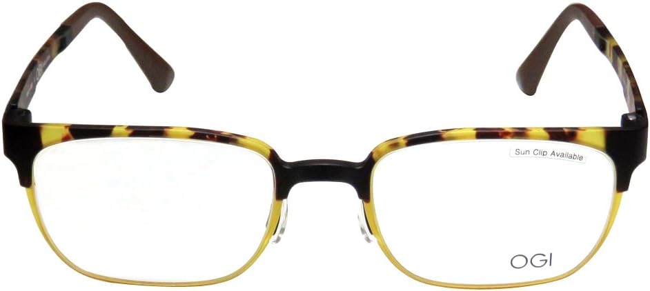 Innotec By Ogi 4818 Mens/Womens Vision Care Trusted Luxury Brand Designer Full-rim Eyeglasses/Eyewear (52-20-145, Tortoise / Yellow / Brown)
