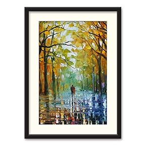 Black Framed Canvas Wall Art Oil Painting Scenery Home Artwork Decoration for Living Room, Bedroom - 23x31 inches
