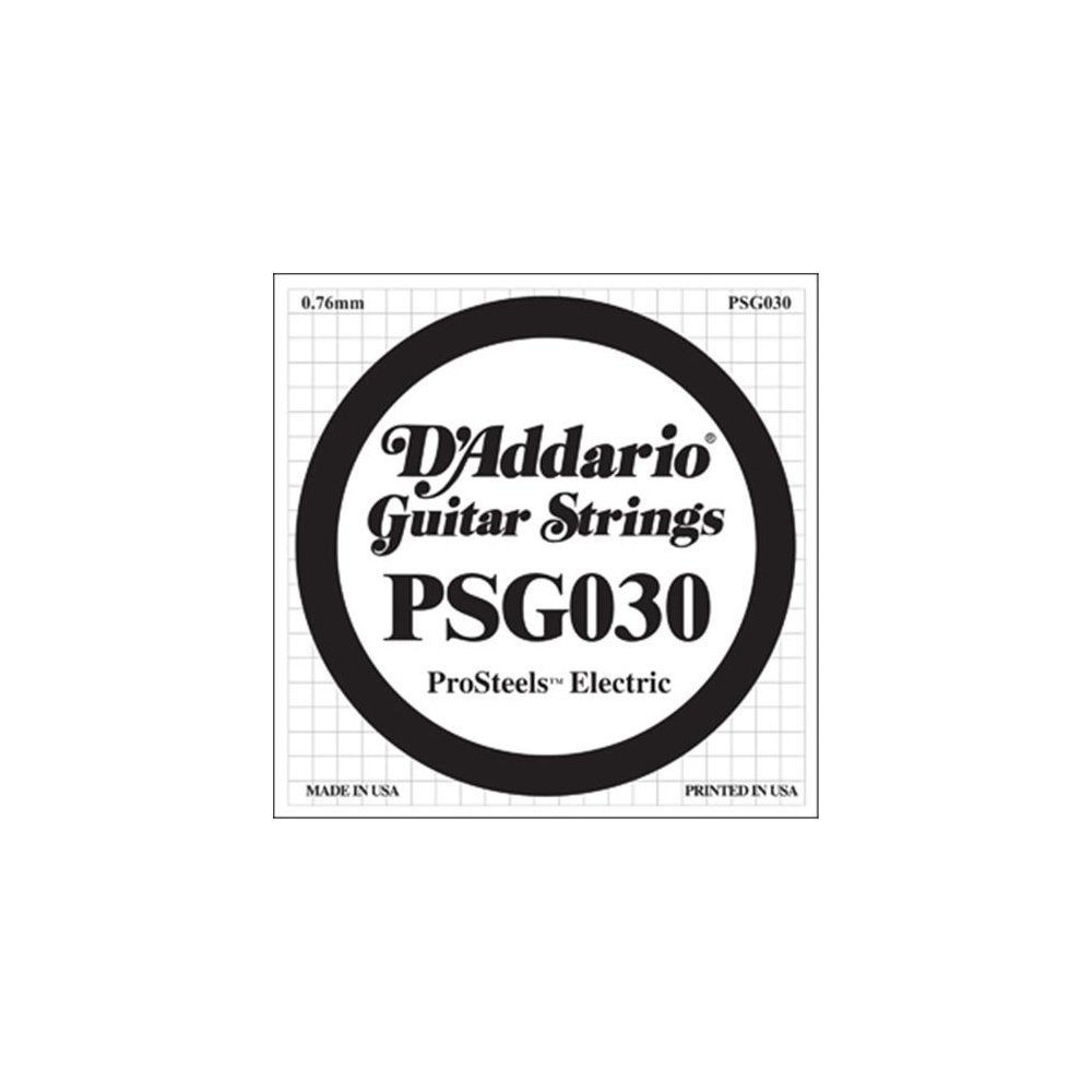 D'Addario PSG030 0.03 ProSteels Single String for Electric Guitar