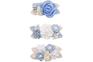 cherrboll Flower Hair Clips Set 3pcs Floral Hair Bow Accessories for Baby Girl Toddles Teen Gifts