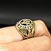 SINLEO Stainless Steel Gold Plated Vintage Freemason Symbol Masonic Rings Biker Bands for Men Size 12