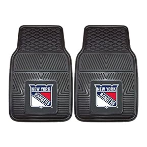 FANMATS 10474 New York Rangers 2-Piece Heavy Duty Vinyl Car Mat Set, Front Row Floor Mats, All Weather Protection…