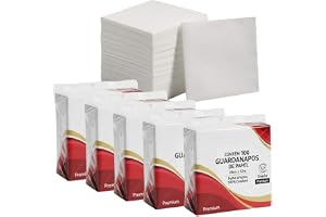 Guardanapo de papel 20x22cm. 500 folhas (5 pcts. x100 fls.) de Guardanapo de Mesa Folha Simples Macio 100% celulose Premium