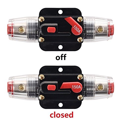 Car Audio Inline Fuse Breaker - 150A Reset Circuit Breaker Fuse Holders for Stereo Switch System Protection 12V-24V DC - Thumbnail 3