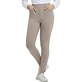 baleaf Womens Skinny Dress Pants Stretch Petite Yoga Work Pants Pull On Dressy Leggings with Zipper Pockets 7/8 Ankle