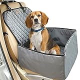 Waterproof Dog Car Seat to Protect from Pet Hair Mud and Dirty Paws with Prime Grade Nylon Tarps Fabric Pet Booster Seat | Washable Pet Car Seat with Effortless Installation for Car Trucks SUV | Grey