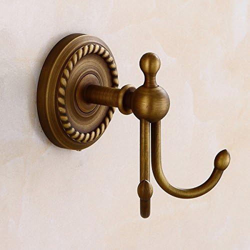 Aimeer Antique Brass Material Towel Hooks Double Luxury Coat Hooks Wall Mount Bathroom Accessories
