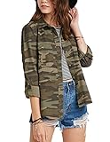 HaoDuoYi Women Casual Military Camouflage Lightweight Button Tops Shirt