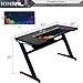 Kinsal Gaming Desk Computer Table 47 inch E Sports Racing Table with LED Light Ergonomic Comfortable Height
