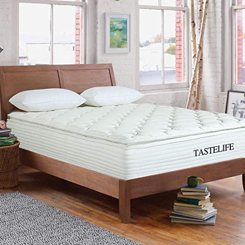 TASTELIFE Queen Bamboo Pillow Top Mattress, 12 inch Innerspring