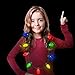 Windy City Novelties 20 Pack LED Christmas 9 Bulb Necklace with 6 Light Dynamic Modes for Adults and Kids Christmas Parties