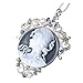 JOVIVI® 1pc Vintage Silver Plated Crystal Cameo Lady Beauty Pendant Bead Fit Necklace