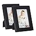 RPJC 3.5x5 inch Picture Frame (2pk) Made of Solid Wood High Definition Glass for Table Top Display and Wall Mounting Photo Frame Black
