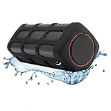 SINOBAND S400 Waterproof, Dustproof and Shockproof Portable Stereo Power Bank Bluetooth Speaker in Black, Bluetooth CSR 4.0, with FREE Quality Custom Made Pouch Carry Case, Compatible with Smartphone, Tablets, and Other Bluetooth- Capable Devices, Super Bass Releases Hi-fi Sound, Powerful 7000mAh Polymer Lithium Battery.