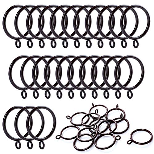 ANJUU 24 Pack 38mm Inner Diameter Metal Curtain Drape Sliding Eyelet Rings Cocoa Tone