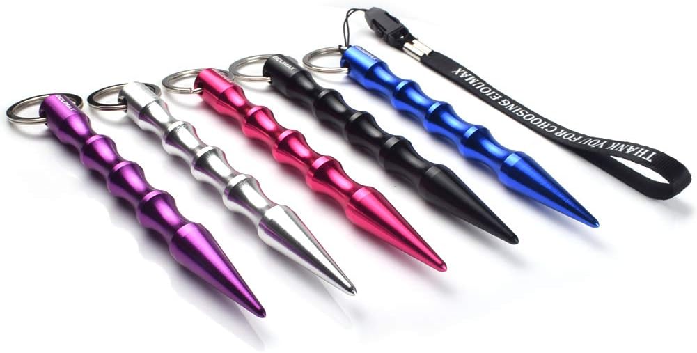 EIOUMAX Self-Defence Key Chain Aluminum Anti-Wolf Defense Keychain, Ladies's Aviation Rings - 1 Pack with 5 items : Sports & Outdoors