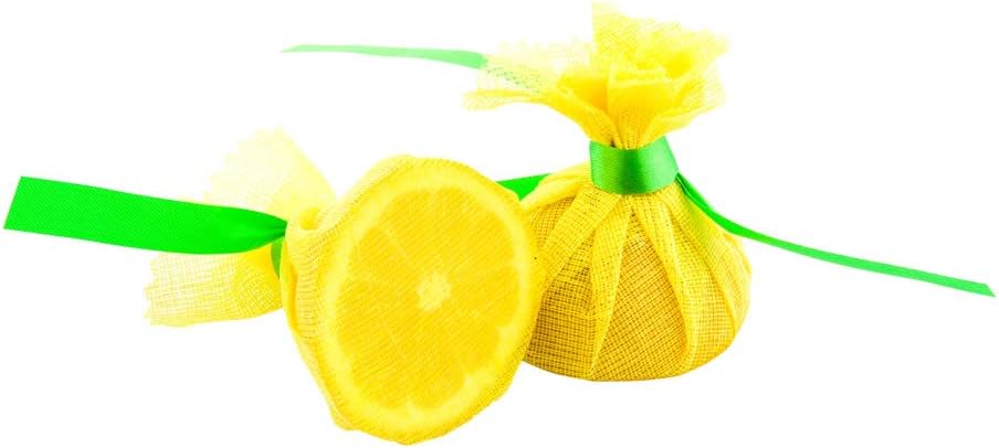 Lemon Wraps with Satin Ribbon, Lemon Cheesecloth - Yellow with Green Ribbon - 8.8 Inches - For Lemon Halves and Wedges - 100ct box - Restaurantware