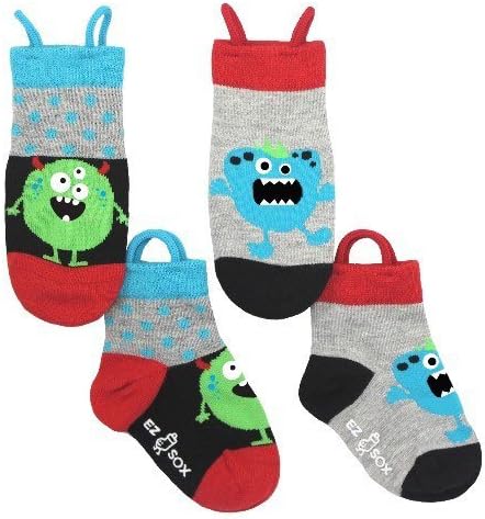 Multicolored Monster Print Cotton Socks for Baby Boys/Baby Girls