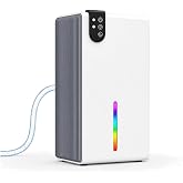 98 OZ Small Dehumidifier for Home 1000 Sq Ft, Quiet Dehumidifier with Drain Hose, Auto Shut-Off, Sleep Mode, 7-Color Light for Basement, Bedroom, Bathroom, Closet, RV (White Grey)
