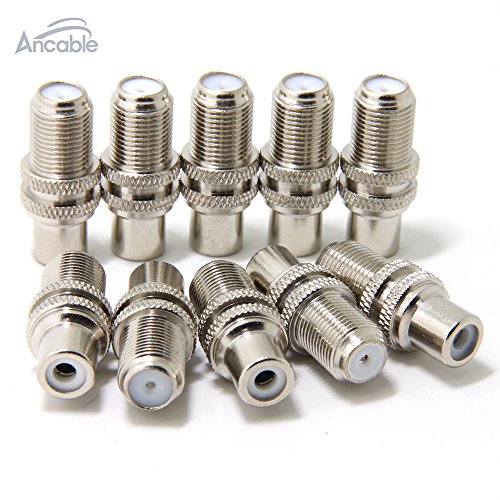 Ancable F Type Female to RCA Female Adapter 10-Pack