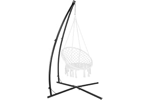 UNDUSLUY Hanging Hammock Chair Stand, Solid Steel Heavy Duty C-Stand, Swing Chair Stand for Indoor/Outdoor, 220lbs Capacity, Hammock Chair Stand Only