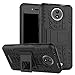 Moto C Case,Mama Mouth Shockproof Heavy Duty Combo Hybrid Rugged Dual Layer Grip Cover with Kickstand For Motorola Moto C (With 4 in 1 Free Gift Packaged),Black