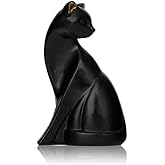 Wisifayardin Black Cat Figurines - Cat Statue - Whimsical Cat Decor for Cat Lover - Cat Room Decor - Egyptian Bastet Cat - 3'' L X 2'' W X 5'' H