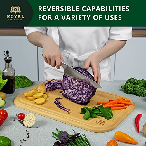 Bamboo Cutting Boards for Kitchen, Wood Chopping Boards with Juice