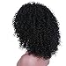 Synthetic Afro Kinky Curly Wigs Shoulder Length Jet Black Full Wigs for Black Women Heat Resistant Fiber + a Free Wig Cap