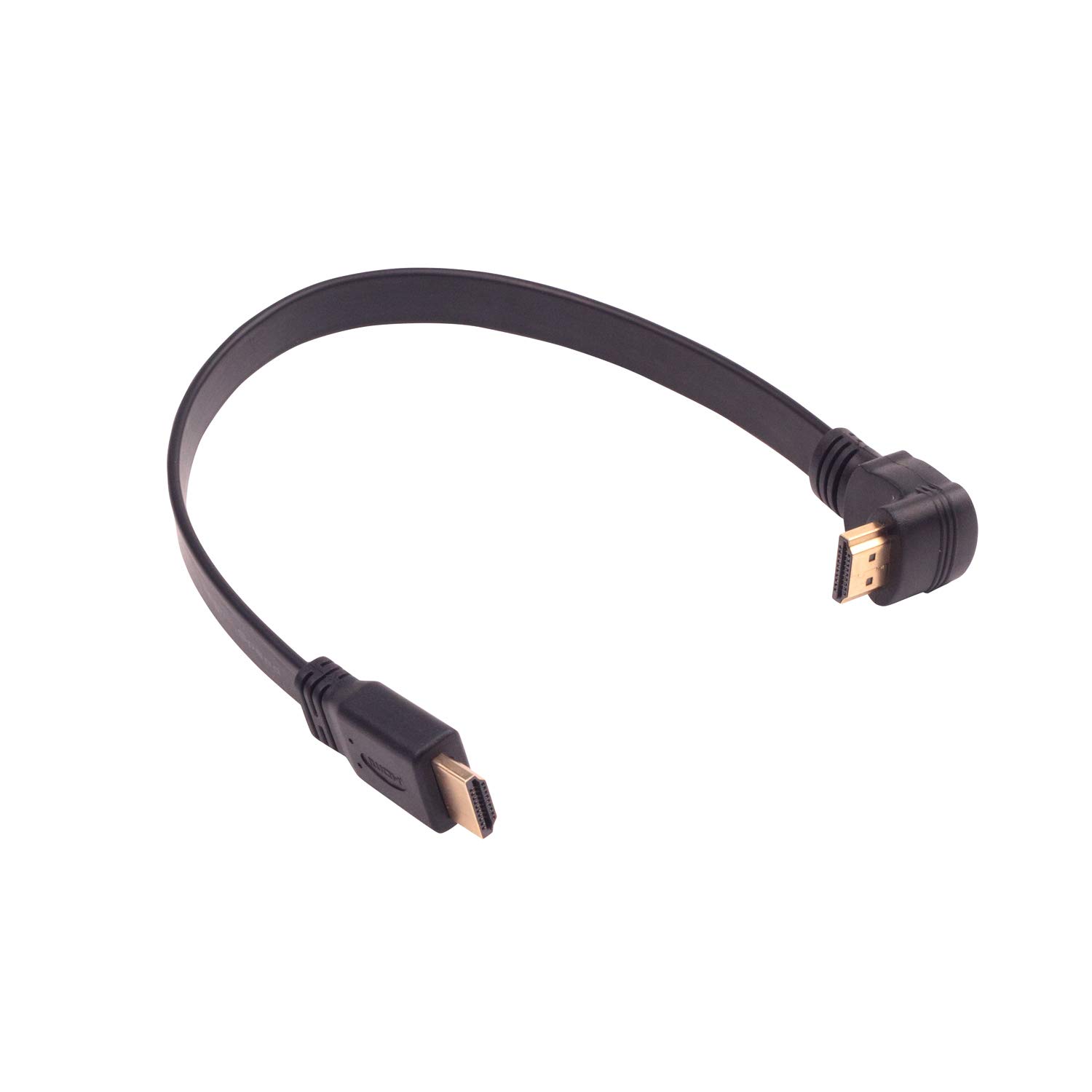 LARRITS 0.3m 1FT Flat Slim HDMI Cable Ultra HD With Ethernet 90 Degree Down Angle Support 1080P 3D For Fire Stick TV Box Wall-mounted TV DVD Player