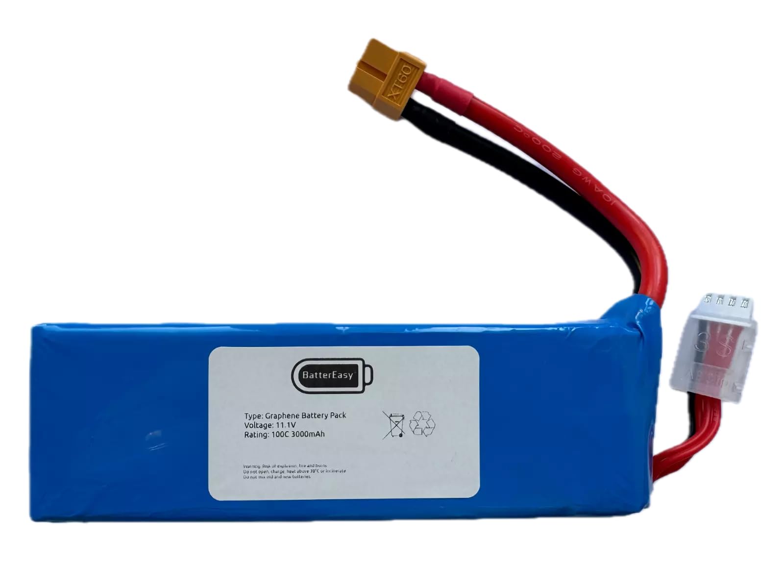 3S Lipo Battery, 11.1V 3000mAh 100C Graphene Lipo Battery with XT60 Plug for RC Airplane UAV Drone FPV RC Helicopter RC Evader BX Car RC Truck RC Truggy Remote Control