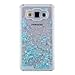 Galaxy Grand Prime Case, PHEZEN [Bling Glitter] Transparent 3D Glitter Quicksand and Bling Sparkle Love Heart Dynamic Flowing Clear Hard Back Case for Samsung Galaxy Grand Prime (Heart: Blue)