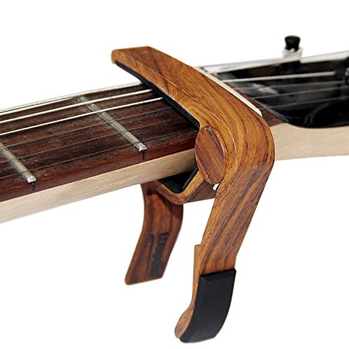 VT BigHome Quick Change Clamp Key Acoustic Classic Guitar Capo Adjust The Pitch Personalized Wood Grain Guitar Capo Guitar Accessories - Thumbnail 2