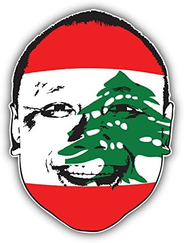 Lebanon Flag Man Face Car Decor Vinyl Sticker 10 X 12 cm