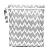 Bumkins Reusable Waterproof Wet Bag with Zipper, Gray Chevron