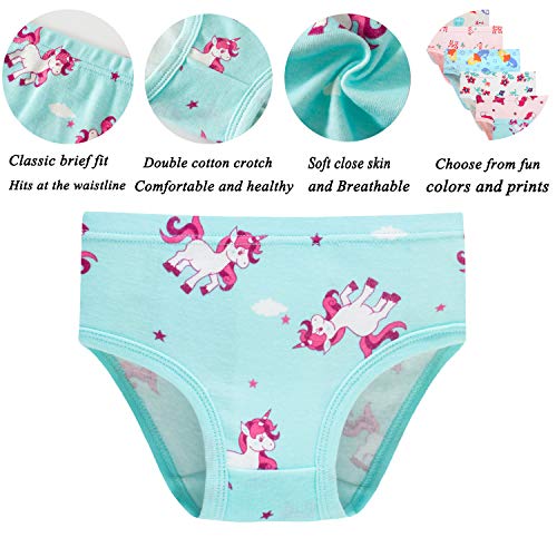 Little Girls'Soft Cotton Underwear Unicorn Mermaid Comfort Panties