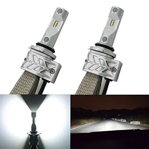 Alla Lighting A9 LED Headlight Bulbs w/ High Power LUMILEDS LUXEON ZES Chip,8000Lm 6000K White Lamps (9006(HB4))