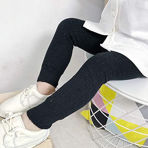 NovForth 3 Pack Girl's Boys Footless Legging Tight Baby Toddler Flared Lace Trim Bootcut Footless Knitted Stockings Pant Sock for Girls (Grey,White,Black,Toddler(12-24 Months)) - Thumbnail 3